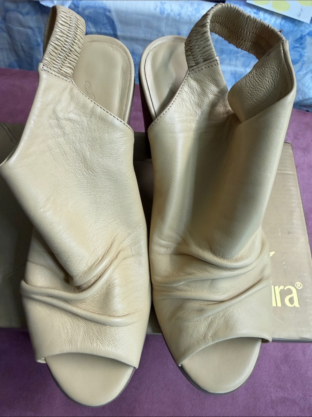 Women’s Neutral Beige Open-Toe Slingback Leather Sandals